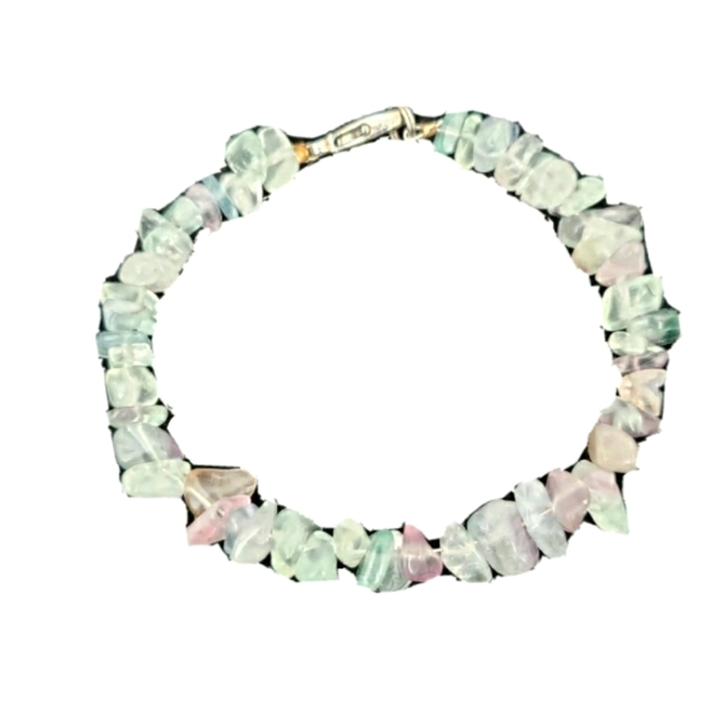 Handmade green stone bracelet